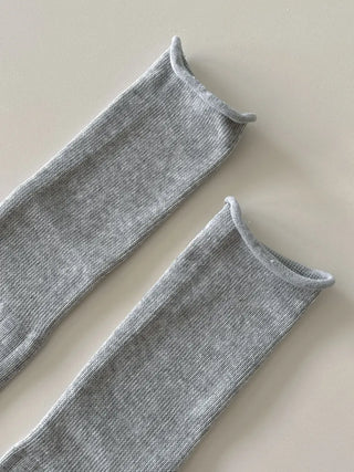 Neo Ribbed Rolling Pleated Warmer Long Knee Socks