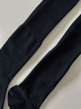 Neo Ribbed Rolling Pleated Warmer Long Knee Socks