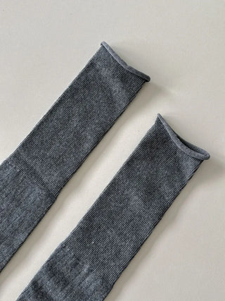 Neo Ribbed Rolling Pleated Warmer Long Knee Socks