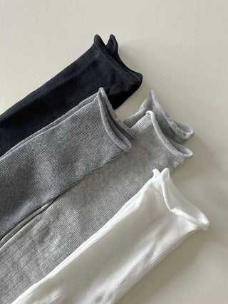 Neo Ribbed Rolling Pleated Warmer Long Knee Socks