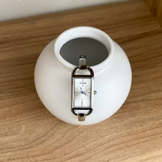 Objet Square Metal Bangle Bracelet Wristwatch