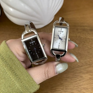 Objet Square Metal Bangle Bracelet Wristwatch
