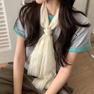 Bunny Stripe Punching Color Long Scarf