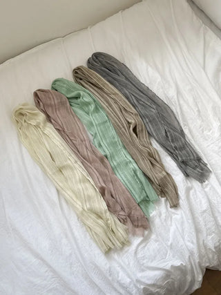 Bunny Stripe Punching Color Long Scarf