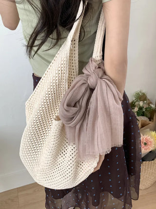 Bunny Stripe Punching Color Long Scarf