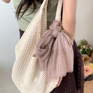 Bunny Stripe Punching Color Long Scarf