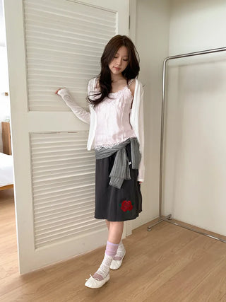 Bunny Stripe Punching Color Long Scarf