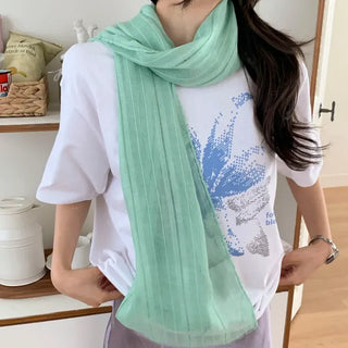 Bunny Stripe Punching Color Long Scarf