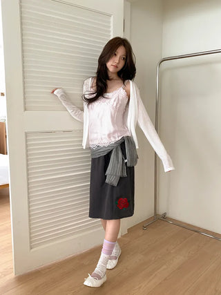 Bunny Stripe Punching Color Long Scarf