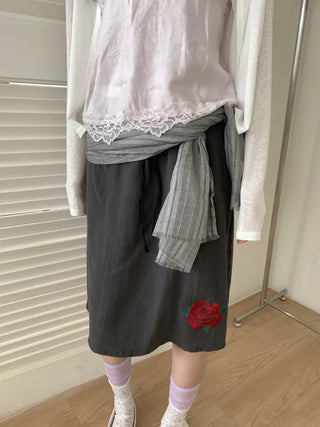 Bunny Stripe Punching Color Long Scarf