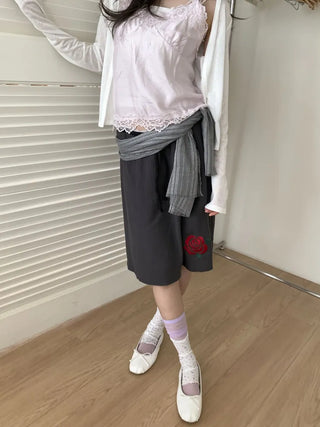 Bunny Stripe Punching Color Long Scarf