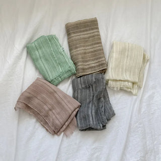 Bunny Stripe Punching Color Long Scarf