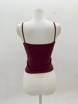 Deep V Lace Stretchy Soft Sleeveless Cap Sleeveless Top