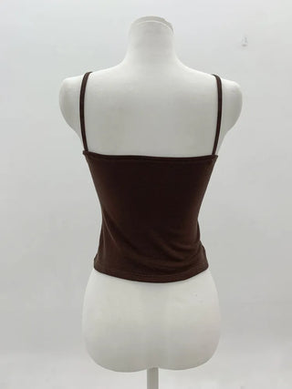 Deep V Lace Stretchy Soft Sleeveless Cap Sleeveless Top