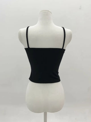 Deep V Lace Stretchy Soft Sleeveless Cap Sleeveless Top