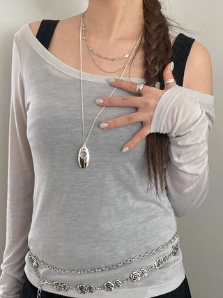 Summer Layered Pendant Drop Chain Long Necklace Collection