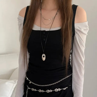 Summer Layered Pendant Drop Chain Long Necklace Collection
