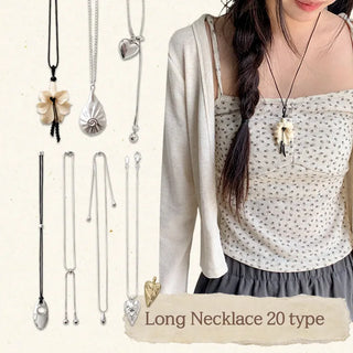 Summer Layered Pendant Drop Chain Long Necklace Collection