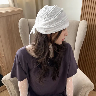 Kael Frill Lace Bandana Beanie Hat