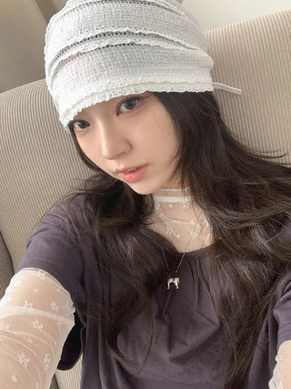 Kael Frill Lace Bandana Beanie Hat