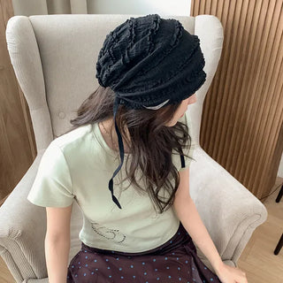 Kael Frill Lace Bandana Beanie Hat