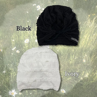 Kael Frill Lace Bandana Beanie Hat