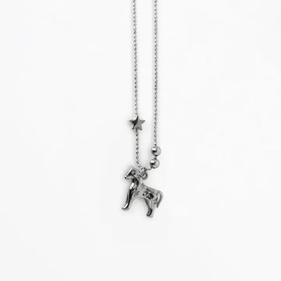 Horse Star Pendant Surgical Steel Ball Chain Necklace