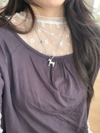 Horse Star Pendant Surgical Steel Ball Chain Necklace