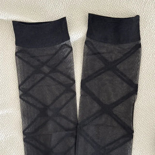 Oa See-through Pattern Long Knee Socks Stockings