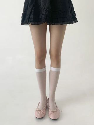 Oa See-through Pattern Long Knee Socks Stockings