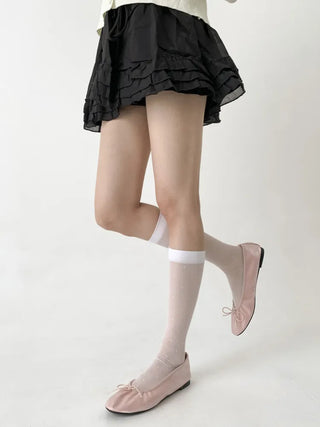 Oa See-through Pattern Long Knee Socks Stockings