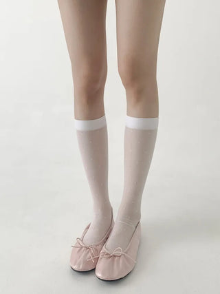 Oa See-through Pattern Long Knee Socks Stockings