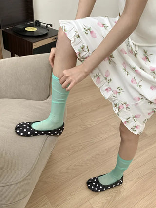 Candy Pastel See-through Color Summer Knee Socks Stockings Long Socks