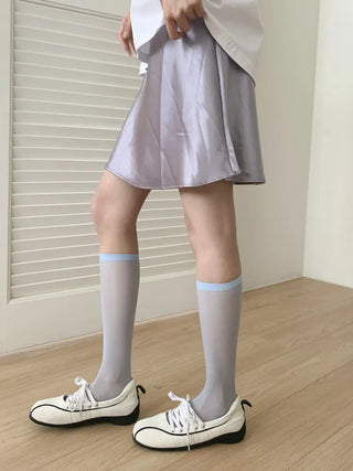 Candy Pastel See-through Color Summer Knee Socks Stockings Long Socks