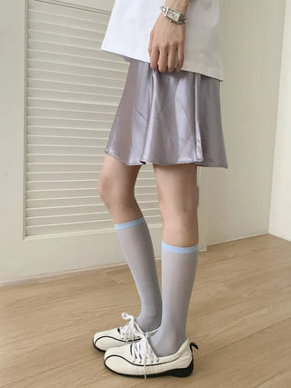 Candy Pastel See-through Color Summer Knee Socks Stockings Long Socks