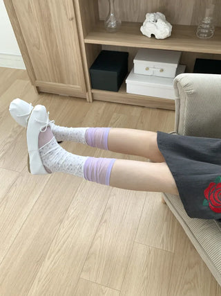 Candy Pastel See-through Color Summer Knee Socks Stockings Long Socks