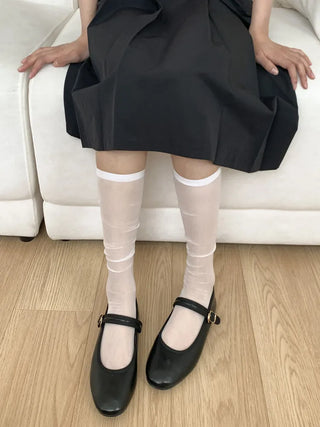 Candy Pastel See-through Color Summer Knee Socks Stockings Long Socks