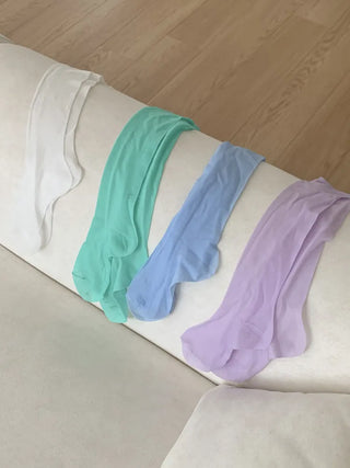 Candy Pastel See-through Color Summer Knee Socks Stockings Long Socks
