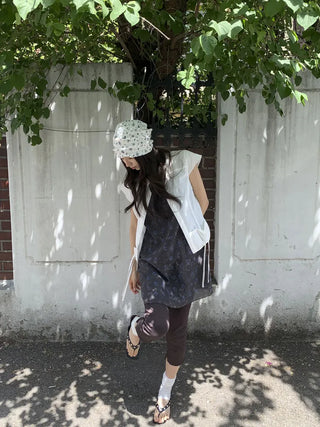 Loewe Flower Small Floral Embroidery Punched Loose Beanie Hat
