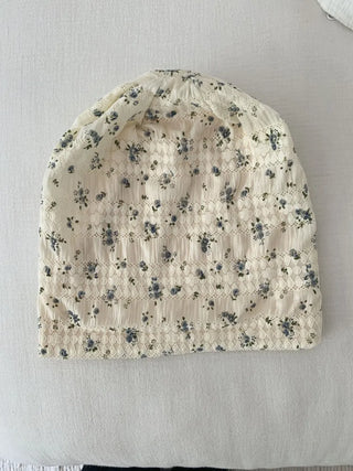 Loewe Flower Small Floral Embroidery Punched Loose Beanie Hat