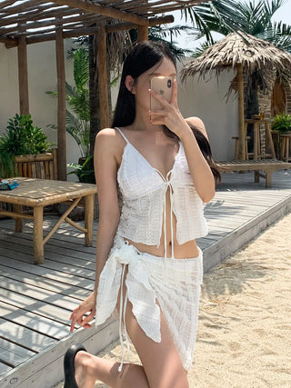 Wave Lace Skirt Bikini Swimsuit