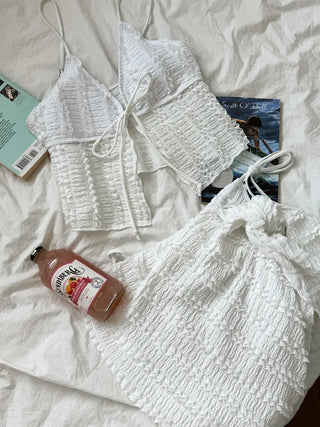Wave Lace Skirt Bikini Swimsuit