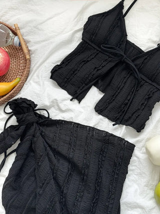 Wave Lace Skirt Bikini Swimsuit