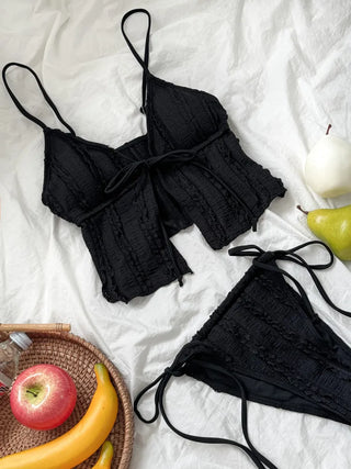 Wave Lace Skirt Bikini Swimsuit