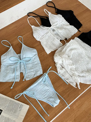 Wave Lace Skirt Bikini Swimsuit