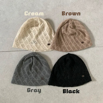 Mori Net Diamond Mesh Loose Beanie Hat