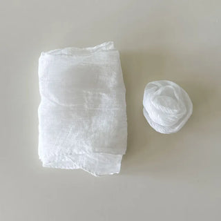 Lia Rose Brooch See-through Wrinkle Long Scarf
