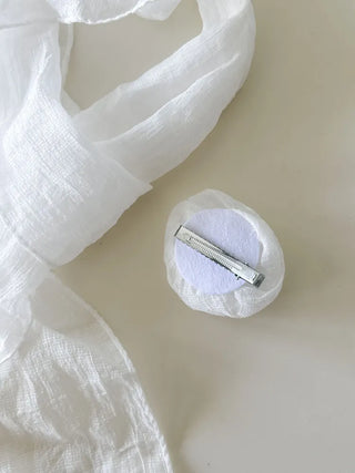 Lia Rose Brooch See-through Wrinkle Long Scarf