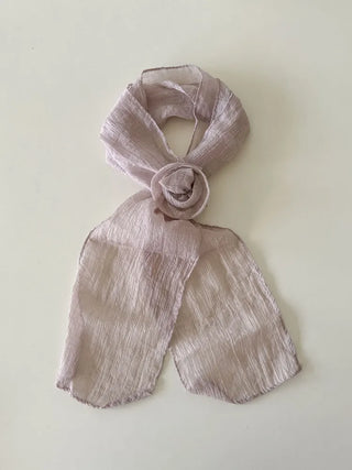 Lia Rose Brooch See-through Wrinkle Long Scarf