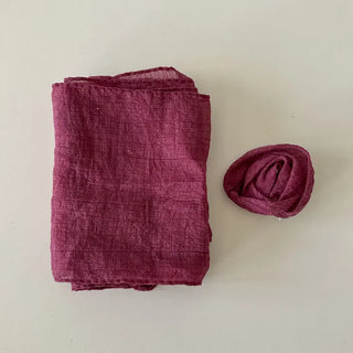 Lia Rose Brooch See-through Wrinkle Long Scarf
